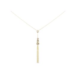 Kerek betétes, seprős Y-lánc 14kt sárga arany, 45+5 cm