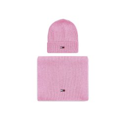 Tommy Hilfiger Sál és sapka szett Tjw Flag Beanie And Scarf AW0AW15482 Rózsaszín