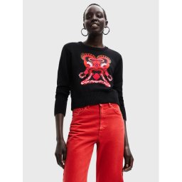 Desigual Sweater Moon 22WWJFA8 Fekete Regular Fit