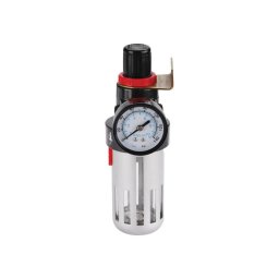EXTOL PREMIUM levegőszűrő nyomásszabályozóval és manométerrel, max. 8 Bar, 1/4", max. 60°C, 90ml