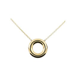 Kerek domború medál láncon 14kt sárga arany 45+5 cm