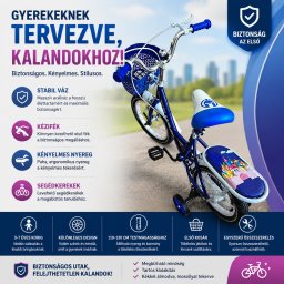 Flenchi gyermek bicikli 18" - Kék (KE-24)