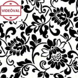 Venilia HERITAGE BLACK WHITE 55770 fekete-fehér virágos öntapadós fólia 90cm