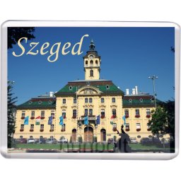 Szeged- Városháza hűtőmágnes (műanyag keretes)
