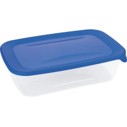Curver Fresh & go műanyag, téglalap alakú élelmiszerdoboz, 2 literes - kék-átlátszó