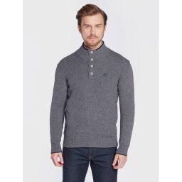 North Sails Sweater Half Button 699515 Szürke Regular Fit