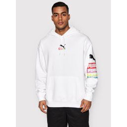 Puma Pulóver Brand Love Multiple 533658 Fehér Relaxed Fit