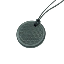 Shungit / Sungit élet virága medál 3cm