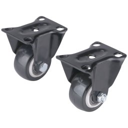 EXTOL PREMIUM készülékgörgő 2 db, fix, fekete PVC, 40mm, max, teherbírás: 30 kg/db