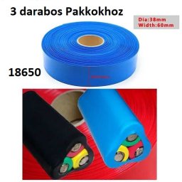 1m Zsugorfólia 18650 Hármas Pakkokhoz 60mm Kék (5537)