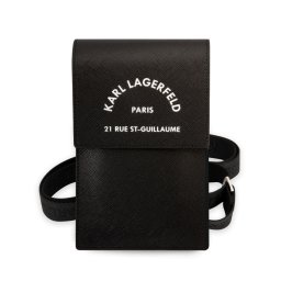 KARL LAGERFELD BAG Univerzális mobiltelefon tok fekete pánttal