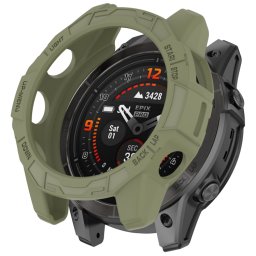 TPU HALF COVER Huzat Garmin Fenix 7X / 7X Pro készülékhez, sötétzöld