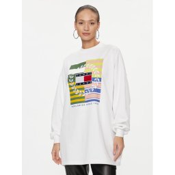 Tommy Jeans Kötött ruha Luxe DW0DW15885 Fehér Relaxed Fit