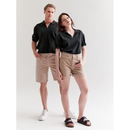 Americanos Pólóing Unisex Panama Fekete Relaxed Fit