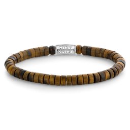 Rebel and Rose -Tigrisliliom szeletek féldrágaköves karkötő, unisex divatékszer - (RR-60092-S-L+)