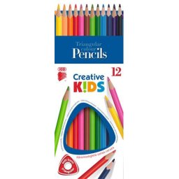 ICO Színes ceruza készlet, háromszögletű, ICO "Creative kids", 12 különböző szín