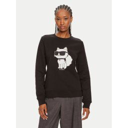 KARL LAGERFELD Pulóver Ikonik 2.0 230W1802 Fekete Regular Fit