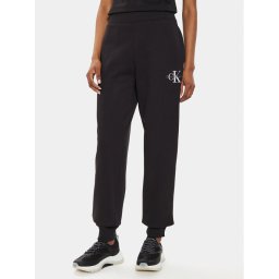 Calvin Klein Jeans Melegítő alsó Monologo J20J223590 Fekete Relaxed Fit
