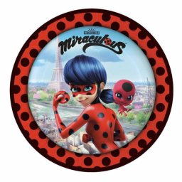 Papír tányér, Miraculous, 23 cm, 6 db/csomag