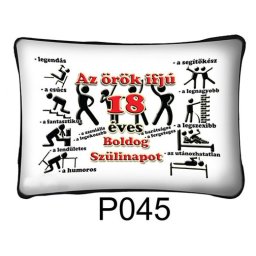 Örök ifjú 18 Boldog Születésnapot! P045 - Tréfás Díszpárna
