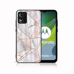 PROTEMIO MY ART Védőburkolat a Motorola Moto E13-hoz PINK MARBLE (143)