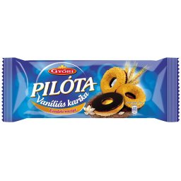 GYŐRI Vaníliás karika, 150 g, GYŐRI " Pilóta", étcsokoládés
