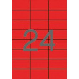Etikett, 70x37 mm, színes, APLI, piros, 2400 etikett/csomag