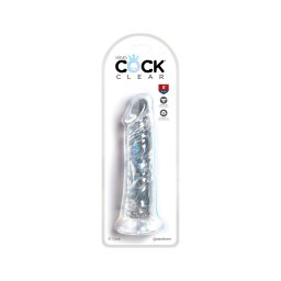 King Cock Clear 8 - tapadókorongos, nagy dildó (20 cm)