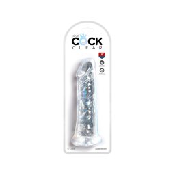 King Cock Clear 8 - tapadókorongos, nagy dildó (20cm)