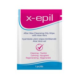 X-Epil - Gyantázás utáni olajos törlő kendő (1 db) - Aloe Vera
