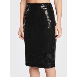 Guess Midi szoknya Megan W2BD54 KBDV0 Fekete Slim Fit