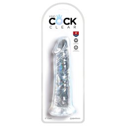 King Cock Clear 8 - tapadókorongos, nagy dildó (20 cm)