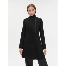 Morgan Gyapjú kabát 232-GALET Fekete Regular Fit