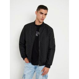 Guess Bomber dzseki M4YL02 WG9L2 Fekete Classic Fit