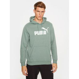 Puma Pulóver Ess Big Logo 586687 Zöld Regular Fit