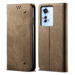 DENIM Pénztárcahuzat Oppo Reno11 F 5G-hoz szürkésbarna