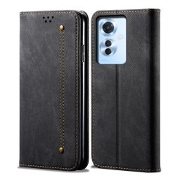 DENIM Pénztárcahuzat Oppo Reno11 F 5G-hoz fekete