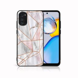 PROTEMIO MY ART Védőburkolat a Motorola Moto E32 / E32s számára PINK MARBLE (143)