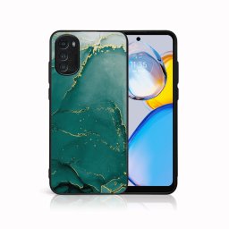 PROTEMIO MY ART Védőburkolat a Motorola Moto E32 / E32s számára GREEN MARBLE (145)