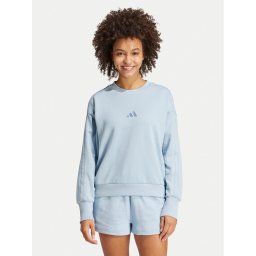 adidas Pulóver ALL SZN French Terry 3-Stripes IY6852 Kék Loose Fit