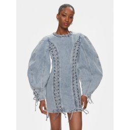 ROTATE Farmer ruha Denim Laced Mini 1120141468 Kék Regular Fit