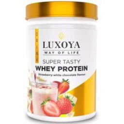 Luxoya Whey Protein Eper-Fehér csoki fehérje italpor dobozos - 450g