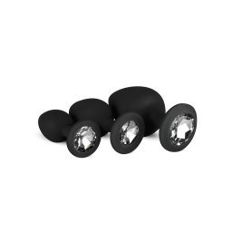 EasyToys Diamond - köves anál plug szett kezdőknek (fekete)