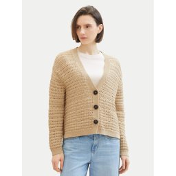Tom Tailor Kardigán 1041213 Bézs Loose Fit
