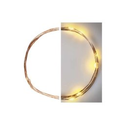 Led karácsonyi nano fényfüzér, réz, 0,9 m, 2x AA, beltéri, meleg fehér, időzítő D3AW06 8592920095133