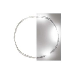 Led karácsonyi nano fényfüzér, ezüst, 0,9 m, 2x AA, beltéri, hideg fehér, időzítő D3AC06 8592920095263