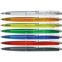 SCHNEIDER Golyóstoll, 0,5 mm, nyomógombos, vegyes színű test, SCHNEIDER "K20 Icy", kék