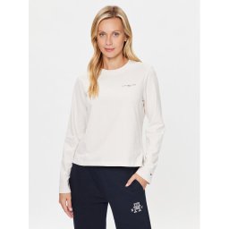 Tommy Hilfiger Blúz Mini Corp Logo WW0WW39784 Fehér Relaxed Fit