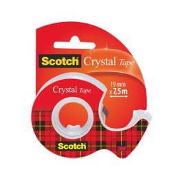 Ragasztószalag, adagolón, kézi, 19 mm x 7,5 m, 3M SCOTCH "Crystal"