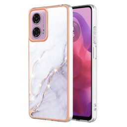 IMD MARBLE Védőburkolat a Motorola Moto G04 / G24 / G24 teljesítményhez WHITE